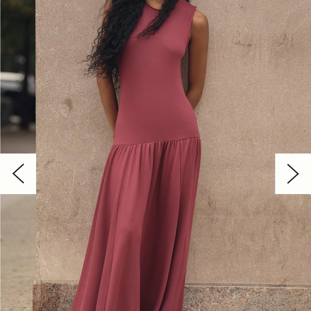 Daily Practice by Anthropologie Sleeveless Drop-Waist Midi Dress